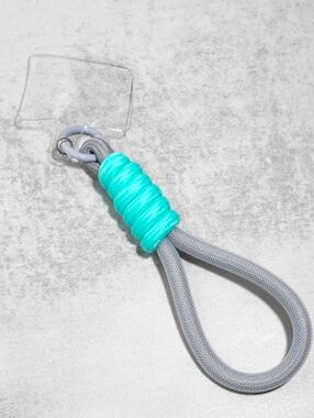 Aqua & Gray Wrist Keychain Loop/ Phone Strap BNIB
